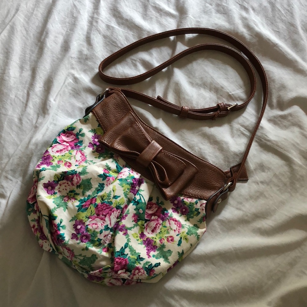 Call It Spring Floral Crossbody Faux Leather Trim